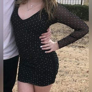 Super cute black w/ rhinestones mini dress